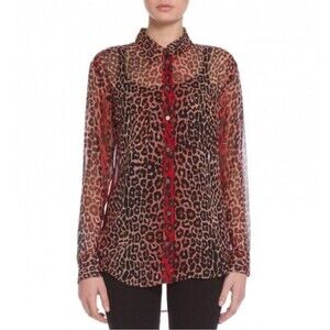 Equipment Femme Signature Spotted Hyde Blouse in Silk Leopard Print
